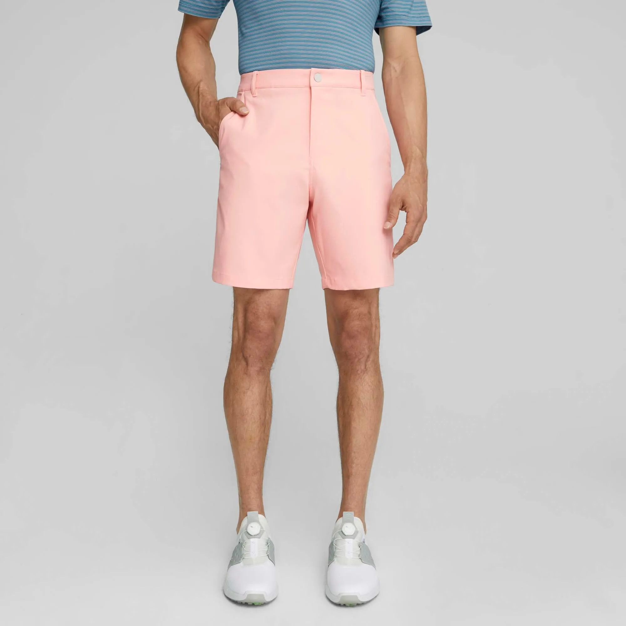 Casual Active Clean Fit Dealer 8" Golf Shorts | Peach Smoothie
