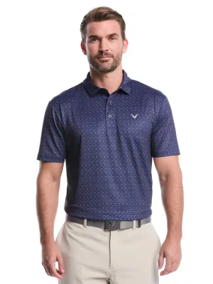 Mens Chevron Print Golf Polo Shirt Colorfast Technology Athletic Comfort