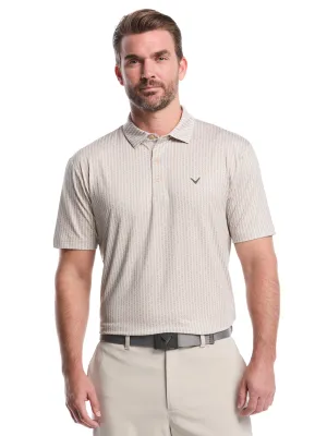 Mens Herringbone Print Polo Minimal Layers