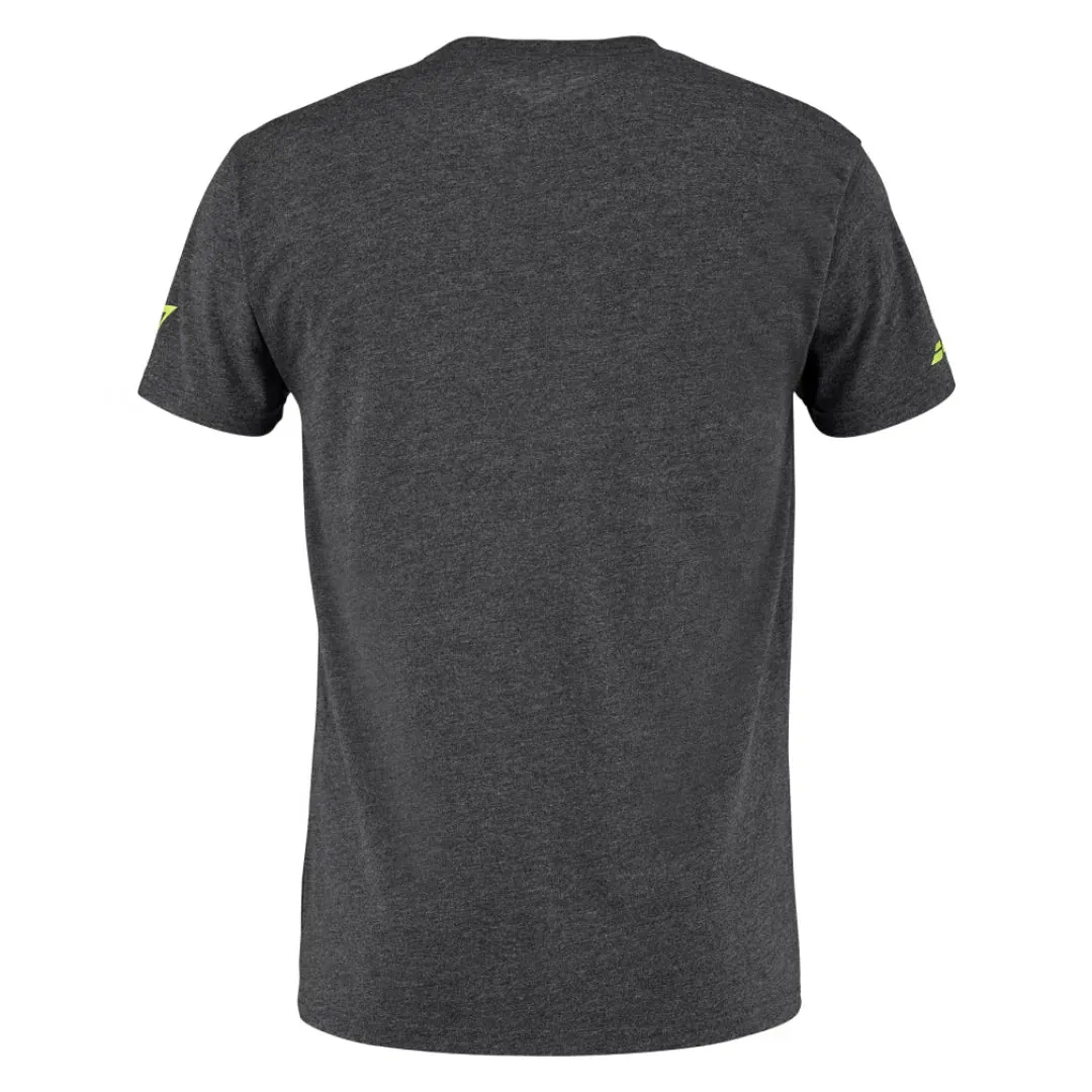 Babolat Aero Cotton Men Tee - Black Heather Timeless Comfort Wear Fit for Any Season