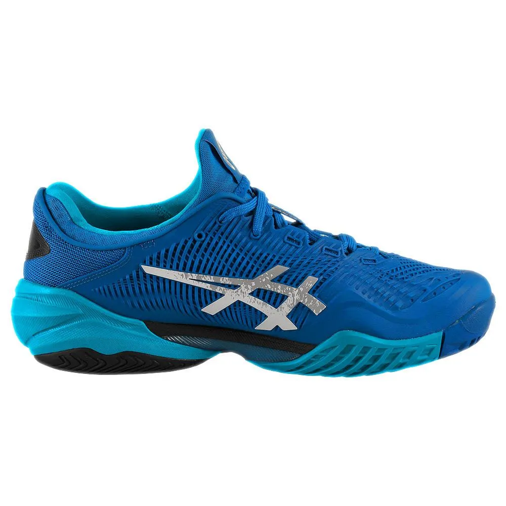 Asics Men's Court FF 3 Novak - Tuna Blue/Pure Silver Ventilated Footbed Design
