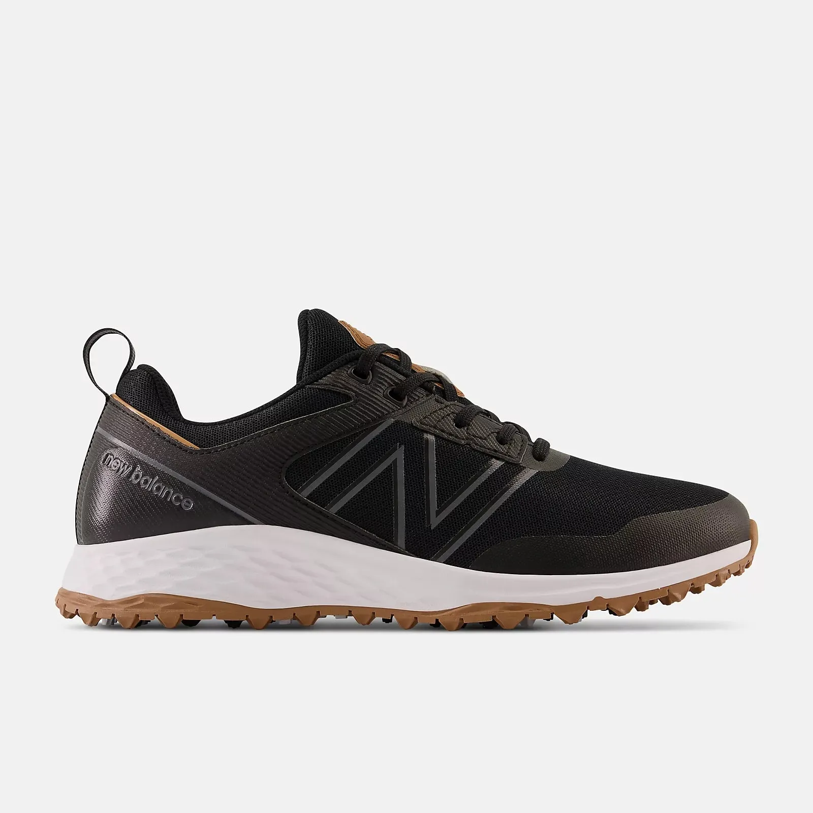 Elastic laces Mid Top Design New Balance Mens Fresh Foam Contend Golf Shoe - BLACK GUM