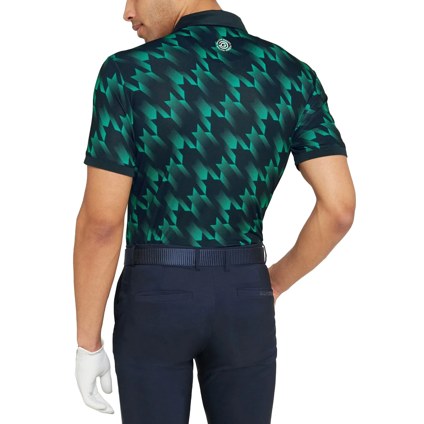 Galvin Green Miles Breathable Golf Polo Shirt - Navy/Golf Green Layering Staple Collar Stay Slots