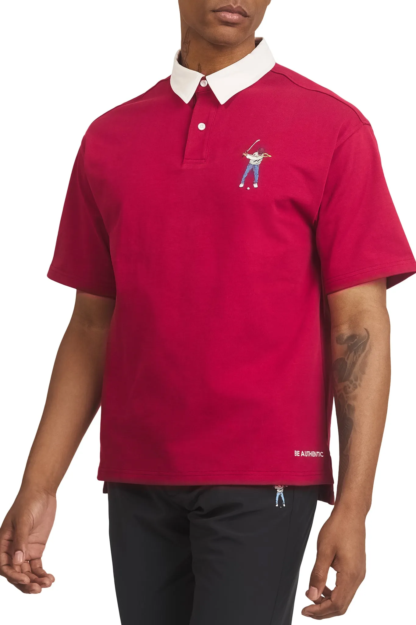 Mesh Lined Back SS Rugby Polo