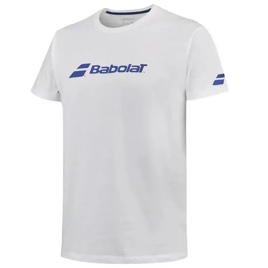 Babolat Exercise Men Tee 1000  - White/White Stain Resistant Modern Fit