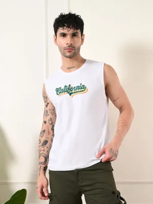 Easy-Wear California Colorful Print Cotton Sando ?C White OdorControlClothing ReinforcedStitching