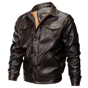 West Louis? PU Leather Tactical Army Bomber Jacket All Day