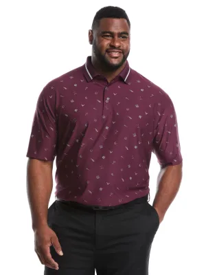 Durable Material Big & Tall Memento Print Golf Polo