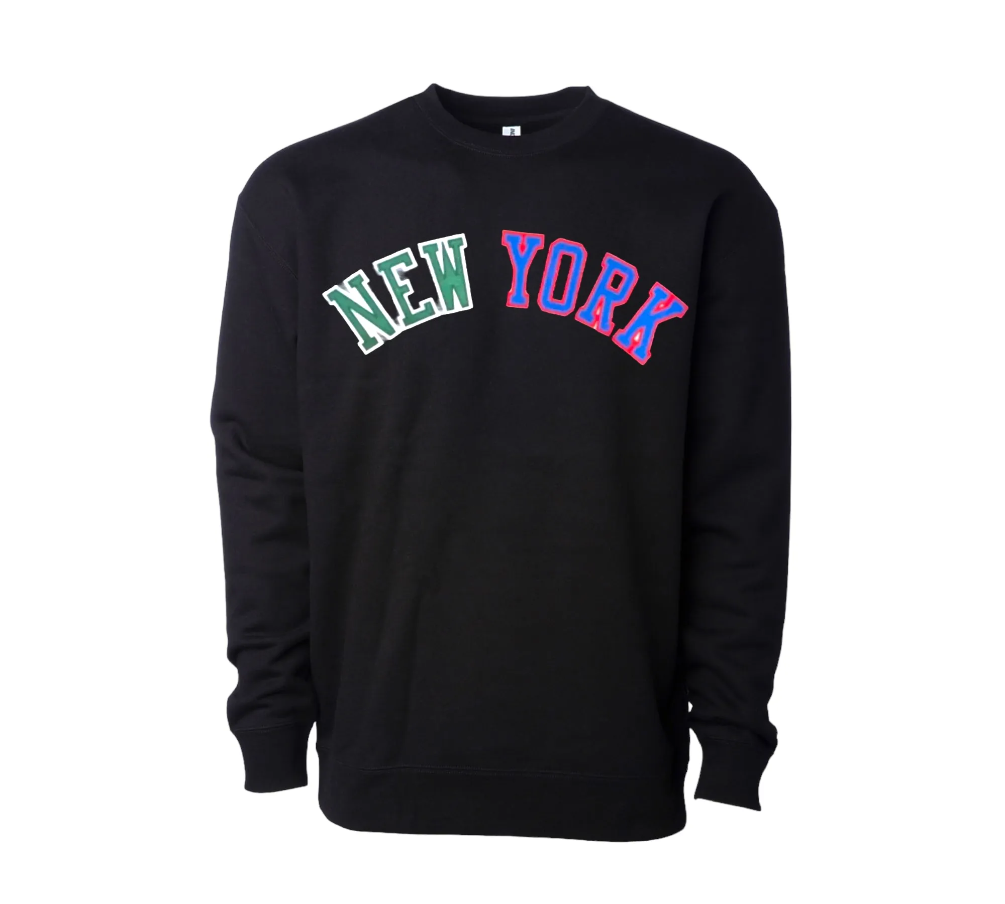 NY Football Teams Crewneck Sweater Cuffed Sleeves