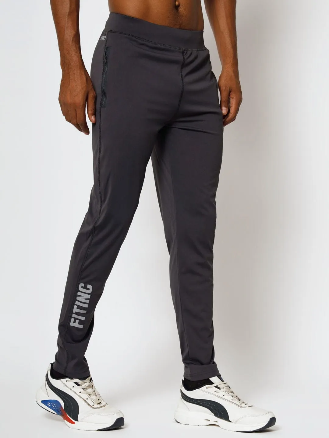 Extreme Stretch Slim Fit Track Pant - Grey Flexible Gusset Design Utility Pockets