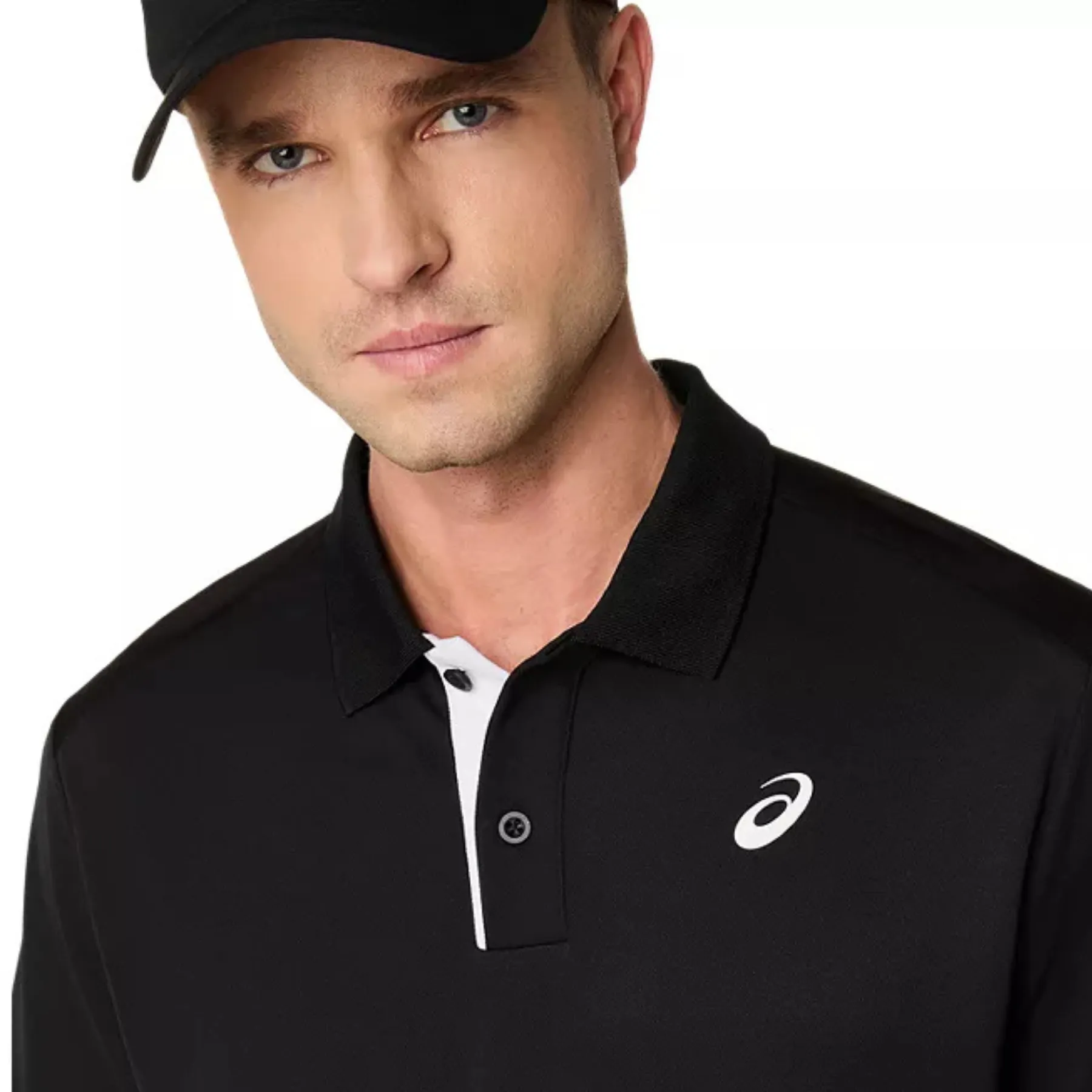 ShrinkageControl Process Premium Cotton Asics Court Mens Tennis Polo - Performance Black