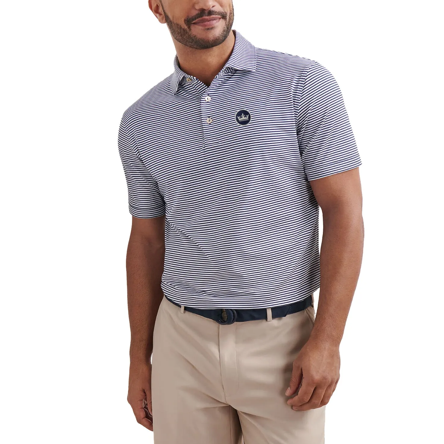 Peter Millar Hales Performance Jersey Golf Polo Shirt - Navy Perfect Layering Comfortable fit