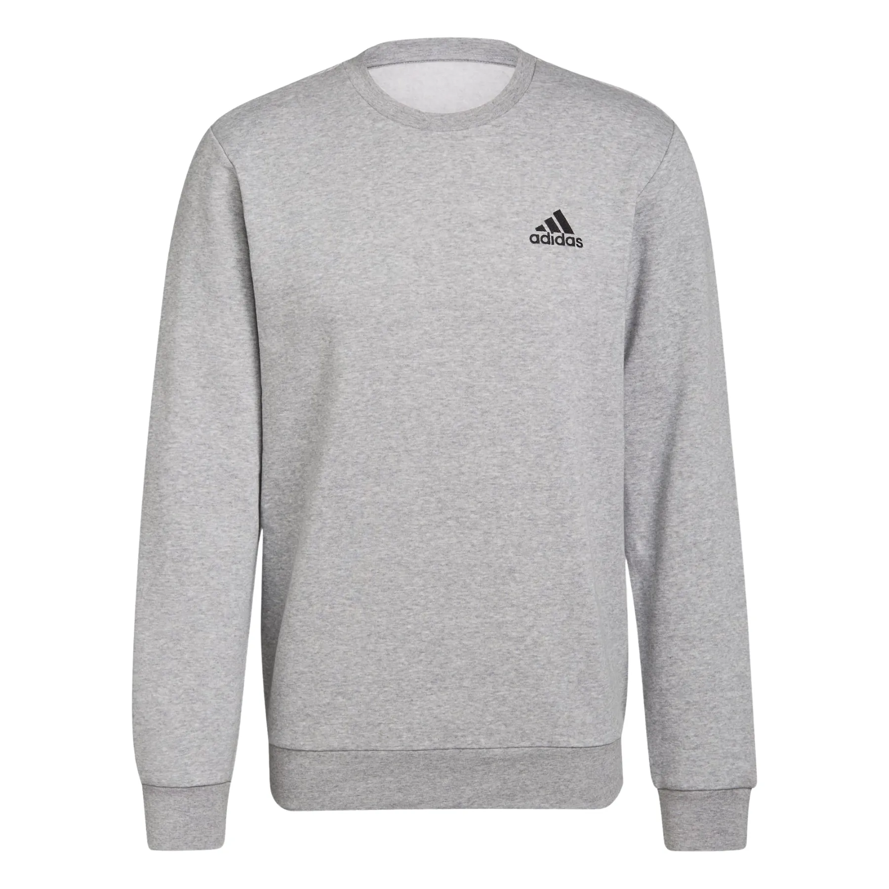 Metallic colors V-Neck Adidas Men Essentials Fleece Sweatshirt  - Medium Grey Heather / Black