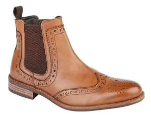 Roamers Leather Upper Brogue Dealer Boot Cushioned Base Busy Professionals Arch Support Daily Walk