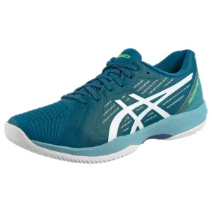 Leather Upper Asics Men's Solution Swift FF - Restful Teal/White