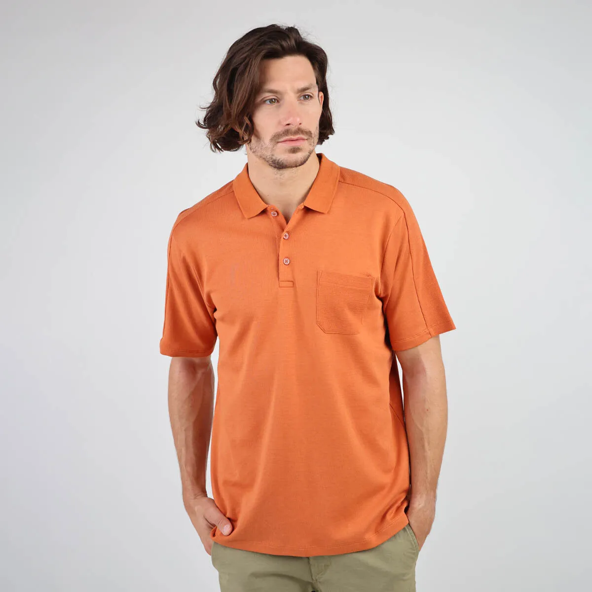 Microfiber Textile OXBOW Mens Nukak Short Sleeve Polo Shirt