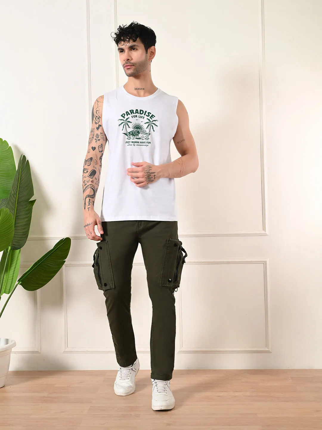 Easy-wear Paradise Cotton Sando ?C White ErgonomicCut