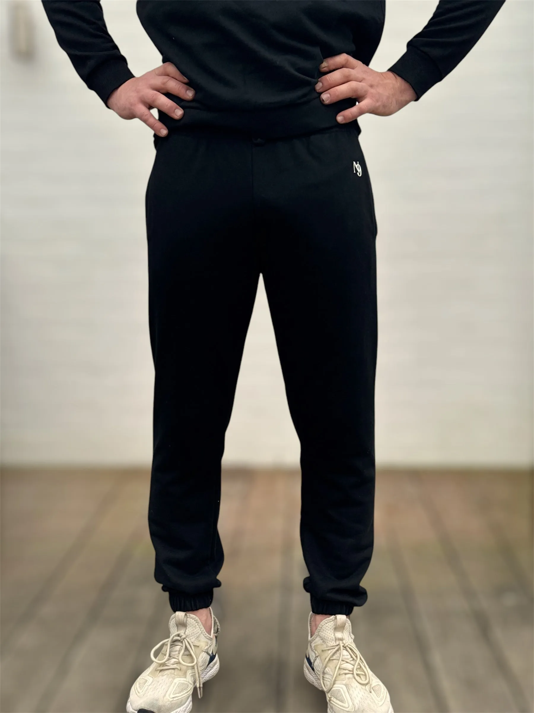 Mr. Rafal Essential Joggers - Black DoubleLayeredKnees Multipurpose Design