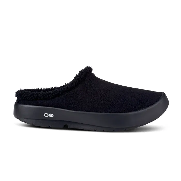 Men's Oofos Oocoozie Mule in Black Seamless Fit Work Commute Mix Hue