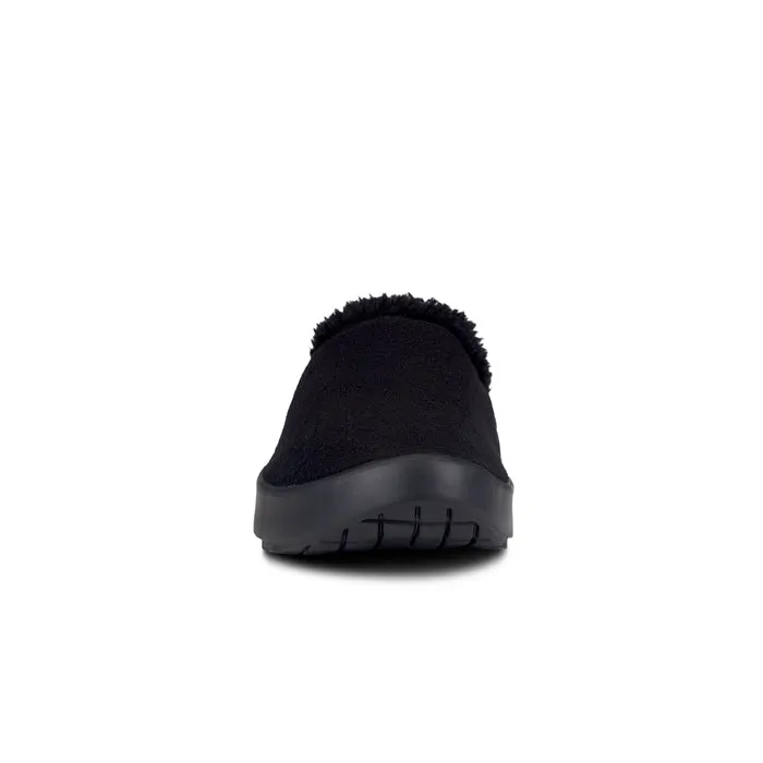 Men's Oofos Oocoozie Mule in Black Strap Mode