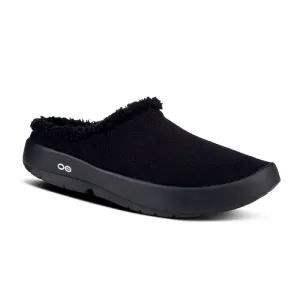 Men's Oofos Oocoozie Mule in Black Sun Guard Padded