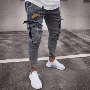 West Louis? Elasticity Stretchy Knee Hole Jeans Routine Style Layered Basics
