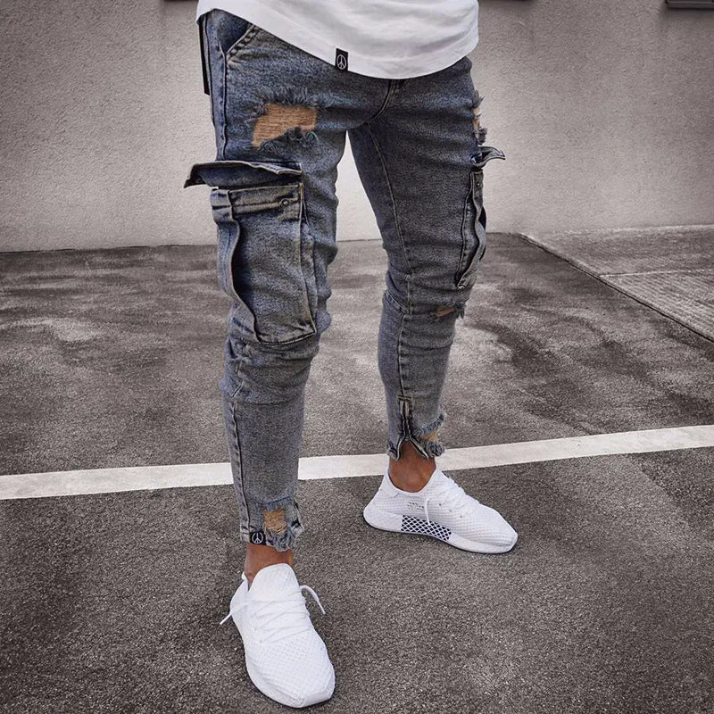 West Louis? Elasticity Stretchy Knee Hole Jeans Routine Style Layered Basics