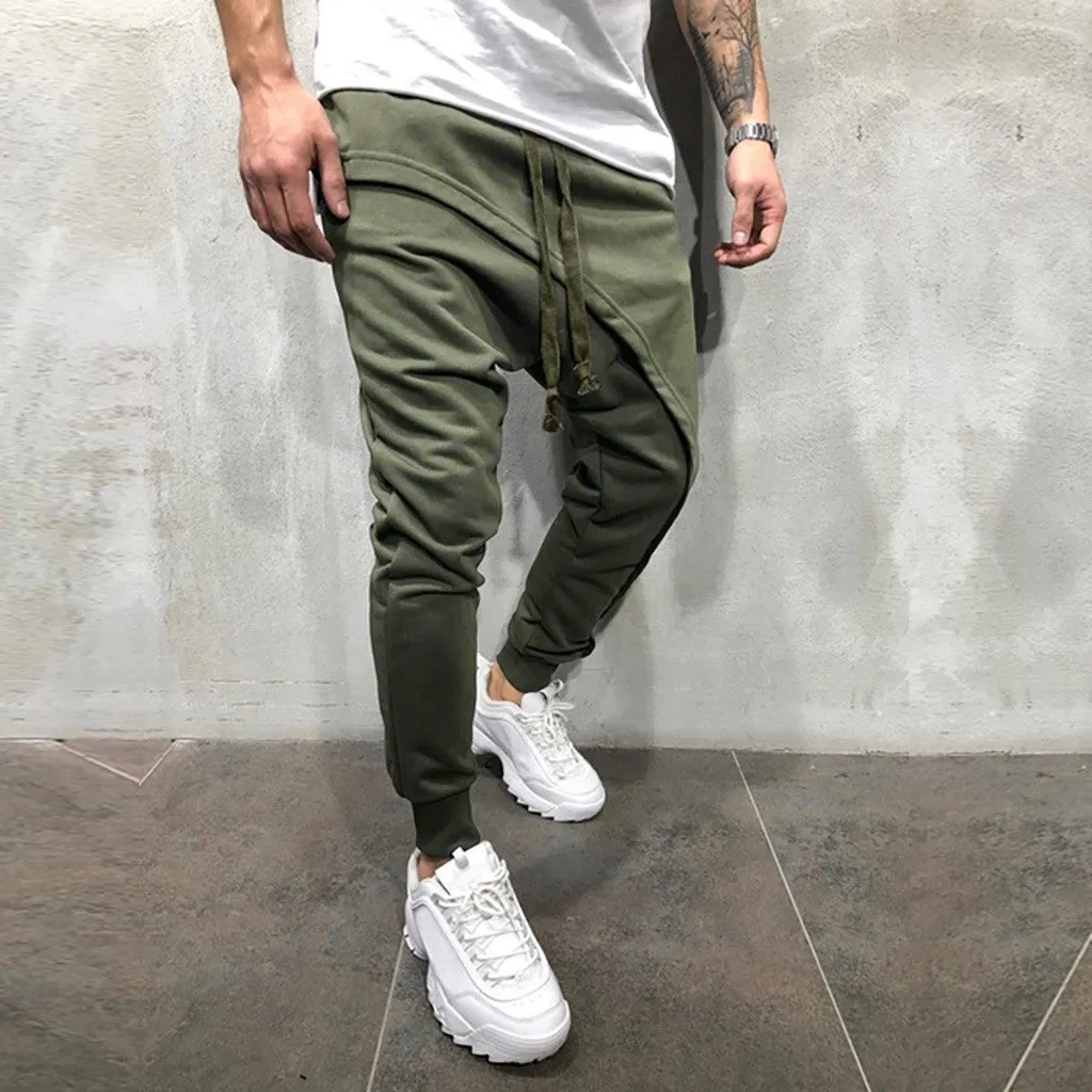 Smart Casual West Louis? Spring Patchwork Drawstring Joggers