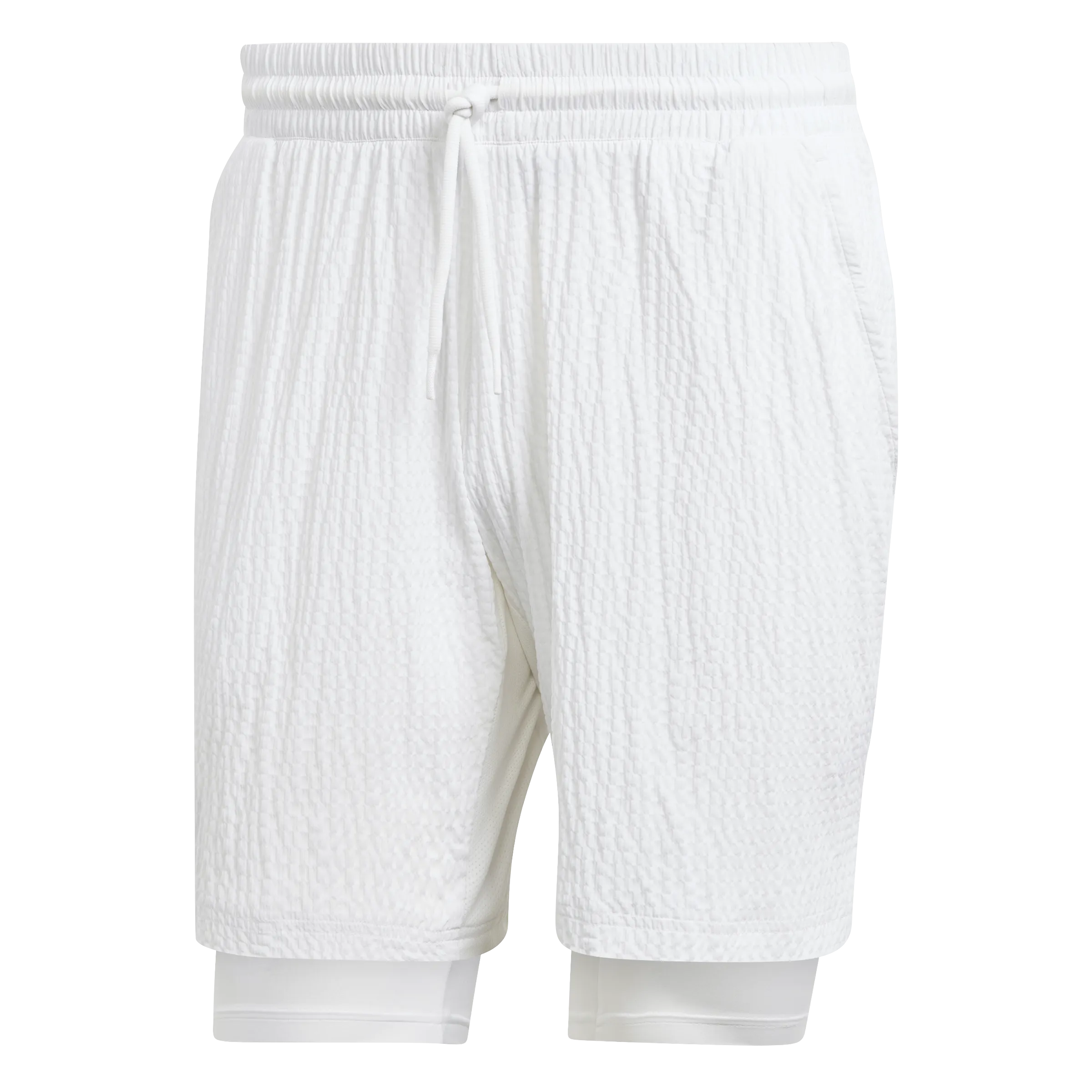 cheering section Noise Free Fabric Adidas 2 in 1 Mens Tennis Short Pro - White