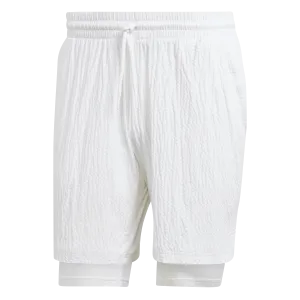 cheering section Noise Free Fabric Adidas 2 in 1 Mens Tennis Short Pro - White
