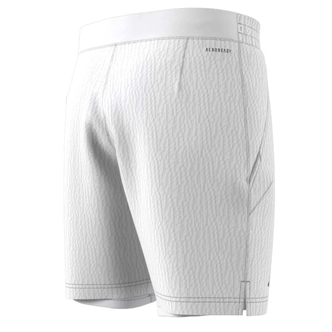 Adidas 2 in 1 Mens Tennis Short Pro - White Bacterial Growth Prevention