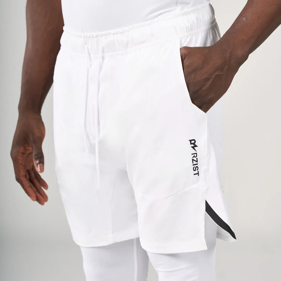 Summer Fun ?2 in 1 Long Inner Shorts - White