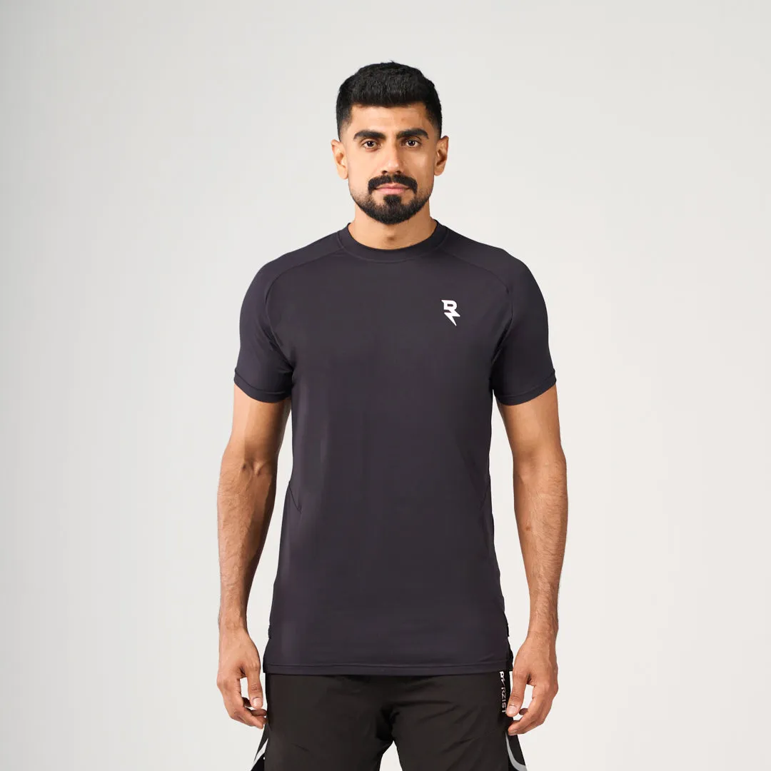 Temperature Control Fabric Layering Must-Have Lightning Performance T-Shirt - Black
