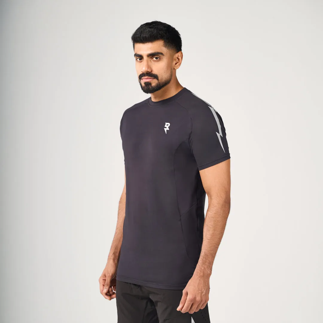 Lightning Performance T-Shirt - Black Wicking Interlock Knit Sport Wear