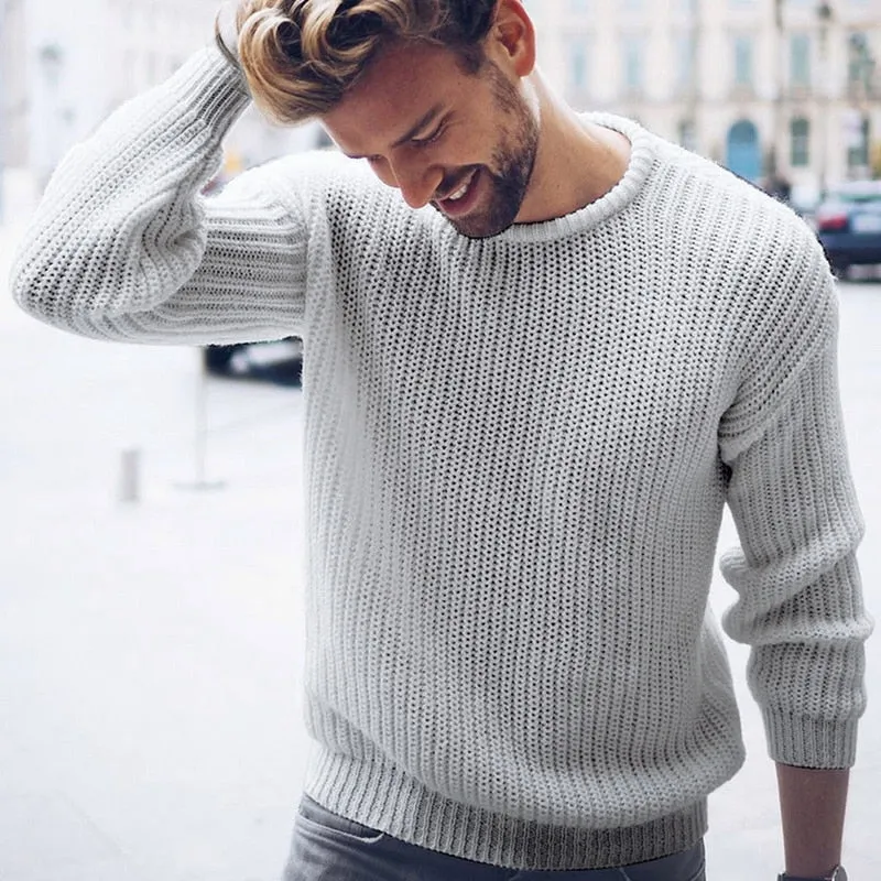 West Louis? Brand Knitted Trendy Sweater Loose Thread StretchComfort