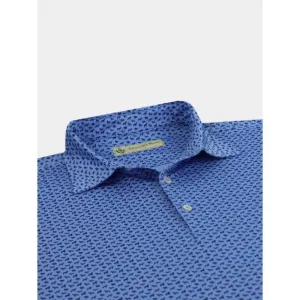 Casual Layer Seamless Shoulder Donald Ross Mens Short Sleeve Jersey Polo - BLUE JAY / NAVY