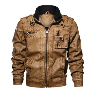Raw Linen West Louis? Branded Military Leather Jacket