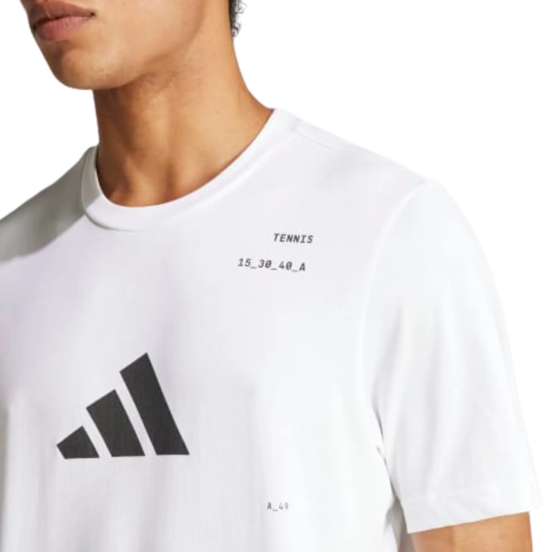 Adidas Aeroready Category Graphic Men Tennis Tee - White Trendy All-Day HeatResistantMaterial