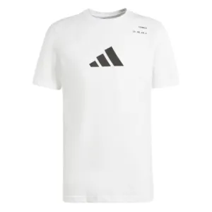 Adidas Aeroready Category Graphic Men Tennis Tee - White Wear Resistant Fabric Abrasion resistant