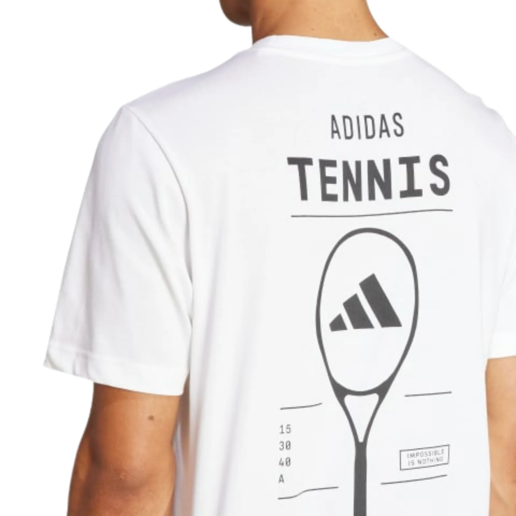 Comfortable Layering Sporty Comfort Fit Adidas Aeroready Category Graphic Men Tennis Tee - White
