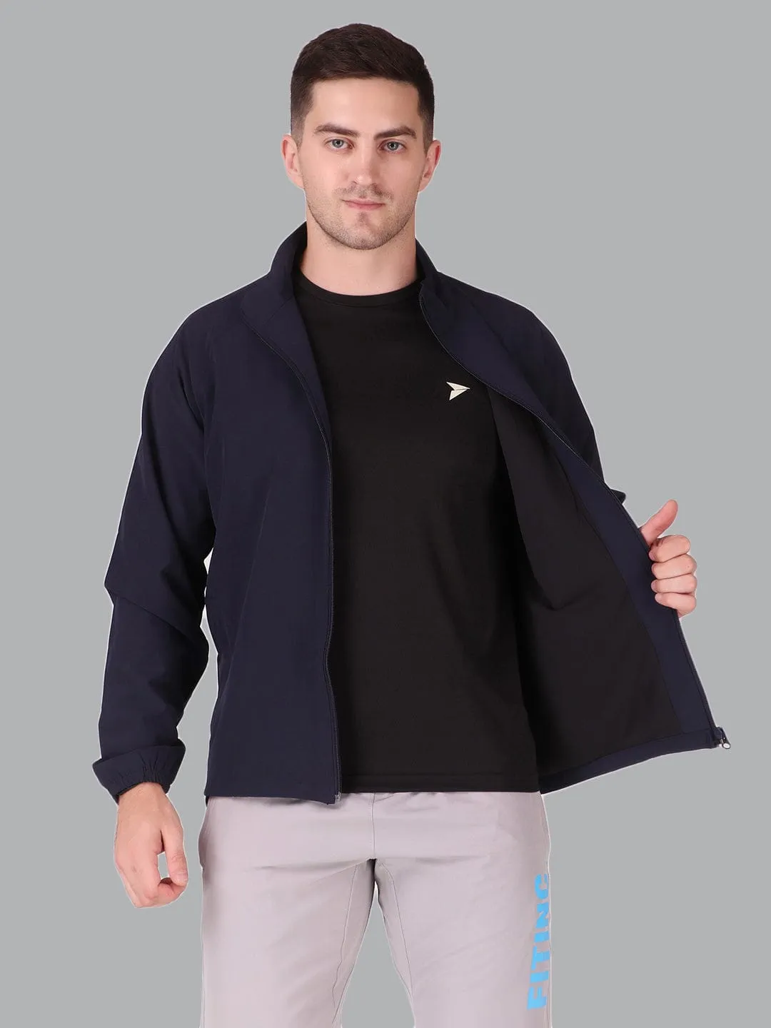 Sporty Active Jacket - Navy Blue Versatile Clothing
