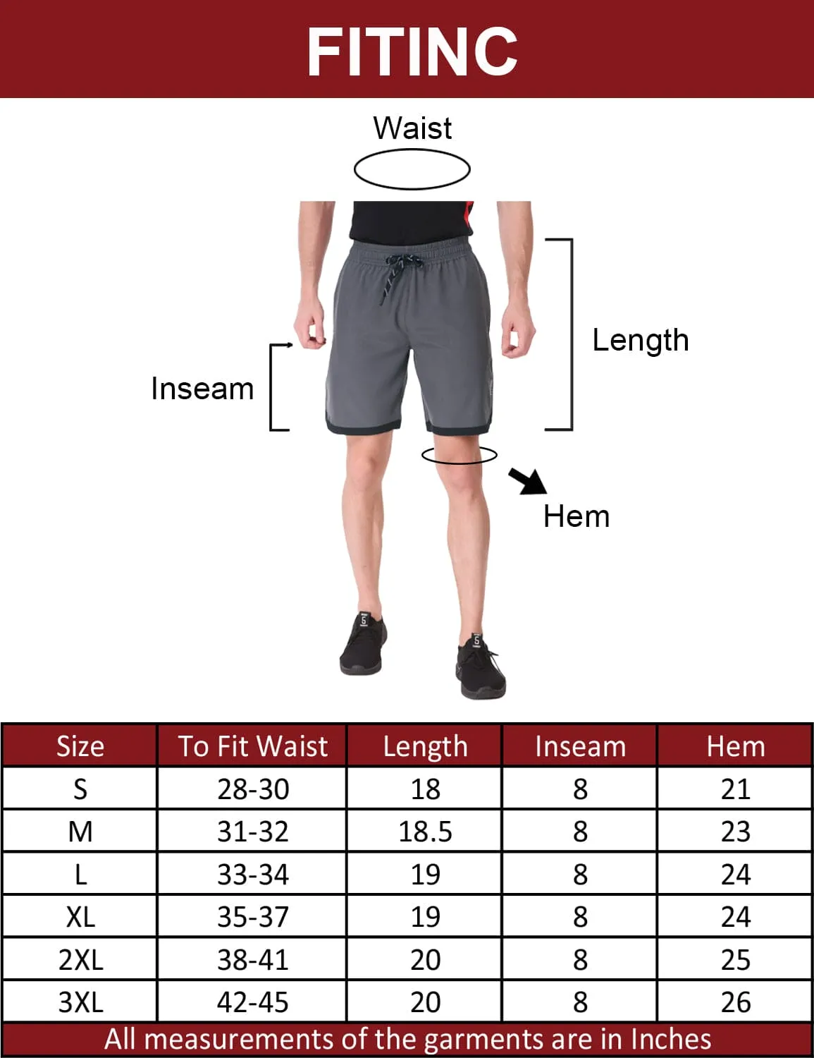 Men's Securely Pocketed Active Shorts - Grey Breathable Waist