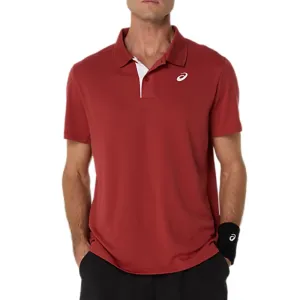 Asics Court Polo Mens Top - Burnt Red Soft and durable