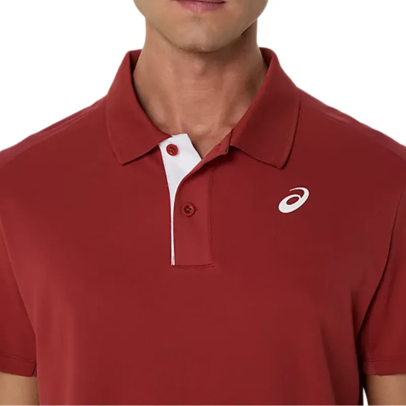 Holiday Style Asics Court Polo Mens Top - Burnt Red