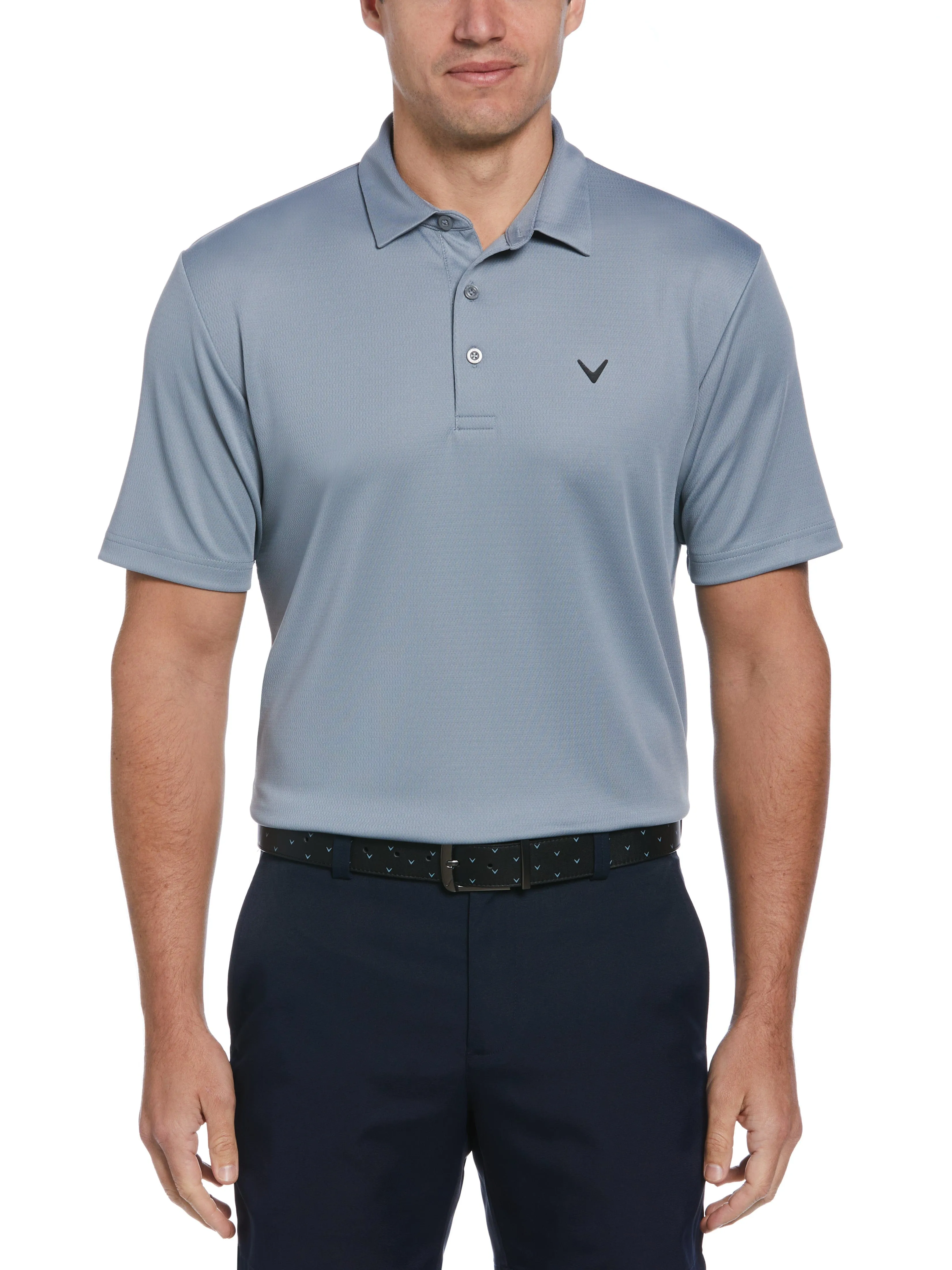 Breathable Weave Eco Friendly Dye Mens Micro Texture Polo