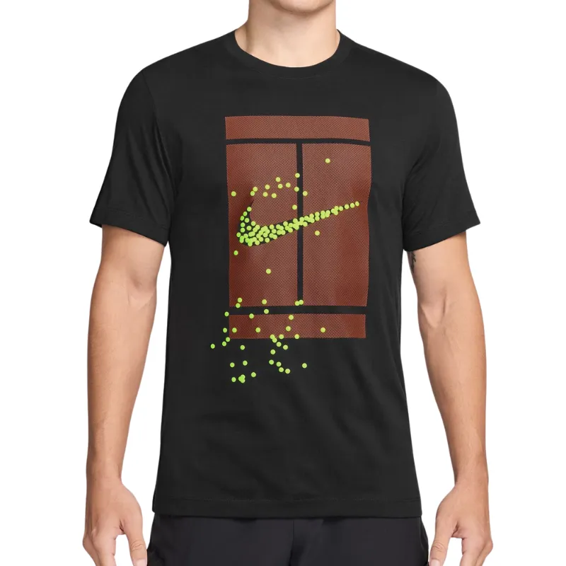 Skin Friendly Lining Classic Wearable Nike Court Mens Tennis T-Shirt - Black