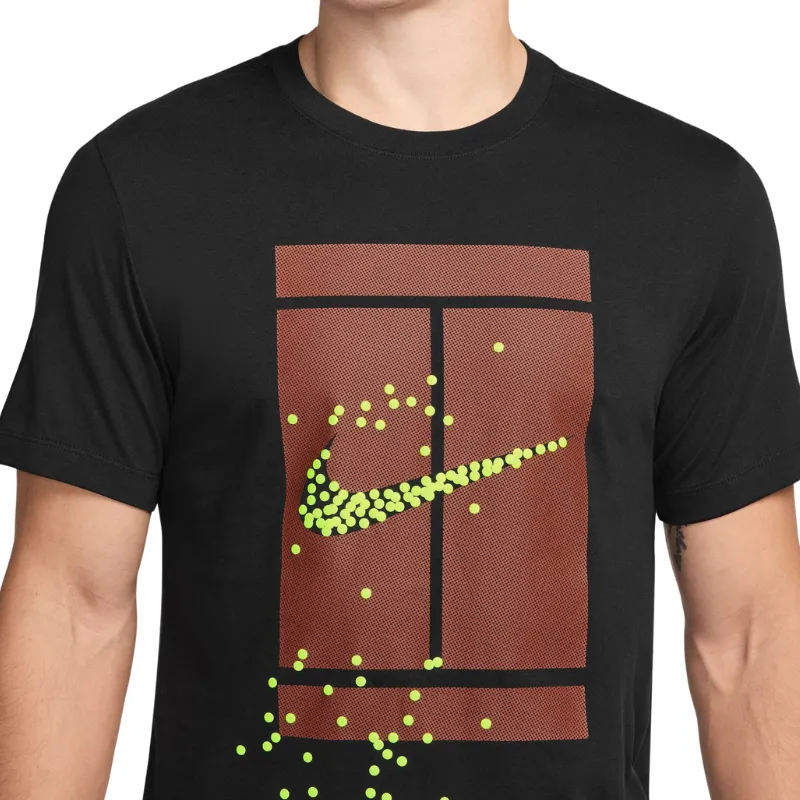 loose but not baggy Nike Court Mens Tennis T-Shirt - Black