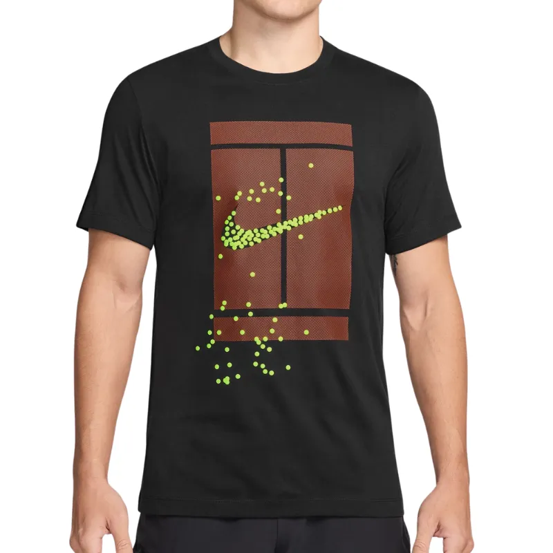 BreathableFabric Indoor Event Nike Court Mens Tennis T-Shirt - Black