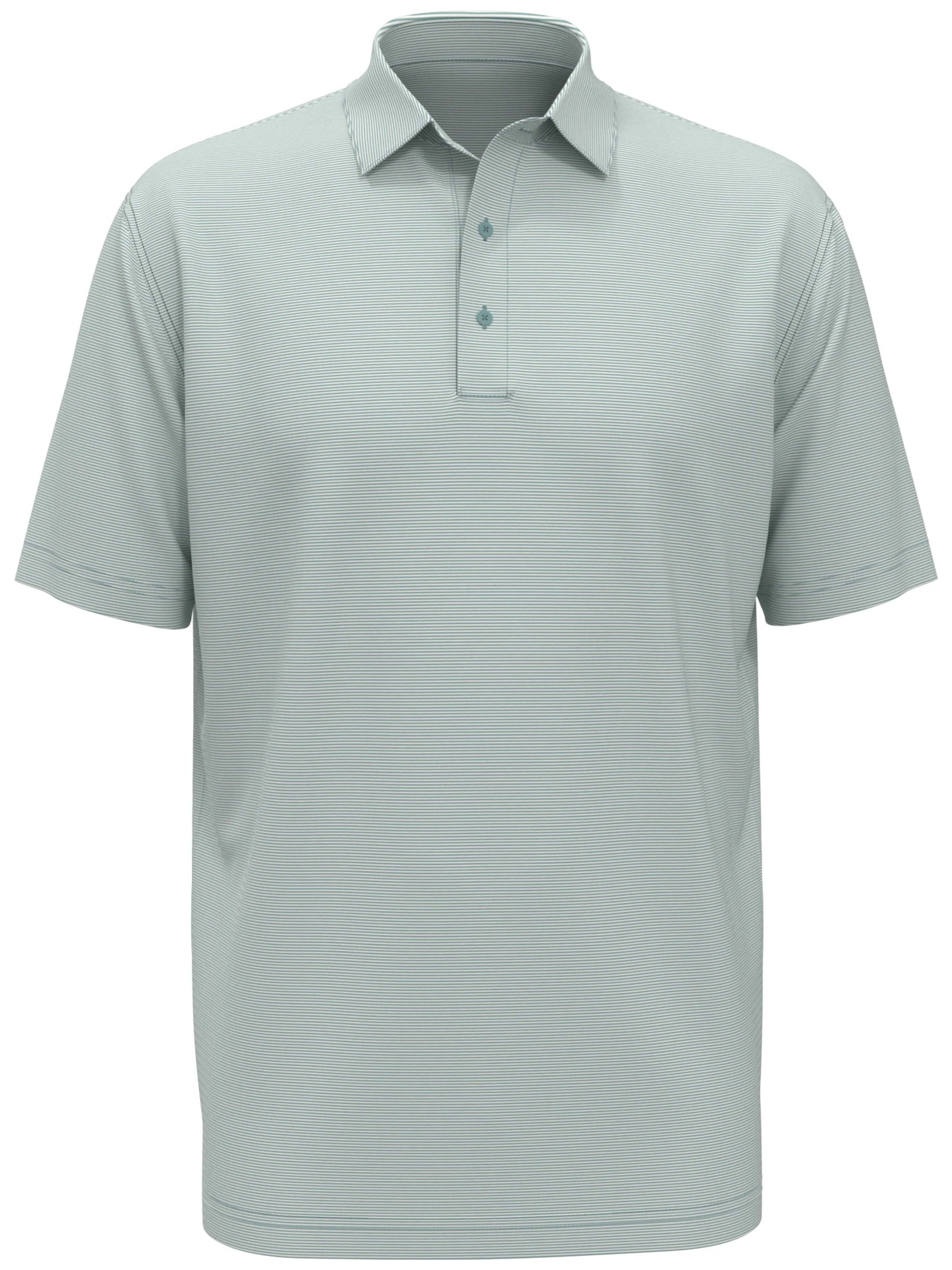 Mens Fine Line Stripe Golf Polo Classic Cut Business Meeting