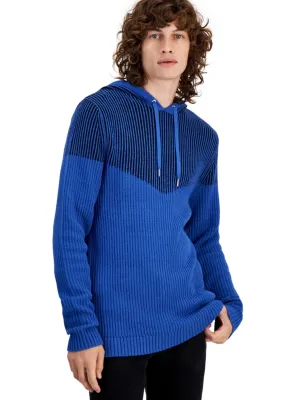 product urban style quotient Leather Men's Knitted  Hoodies Sweaters,Blue/Back
